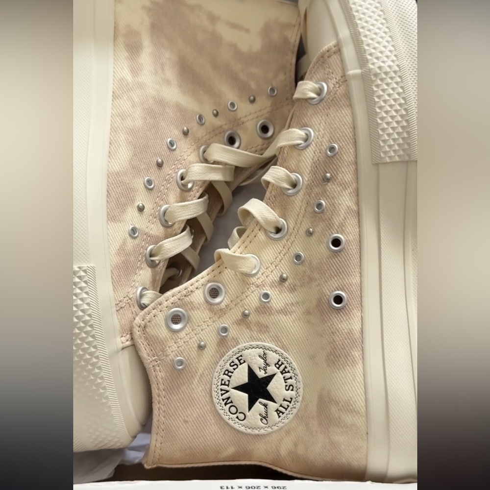 Converse Cream High-Top Sneakers